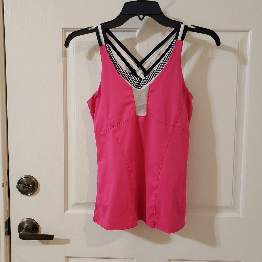 Lucky in Love Pink and Black Tank Top